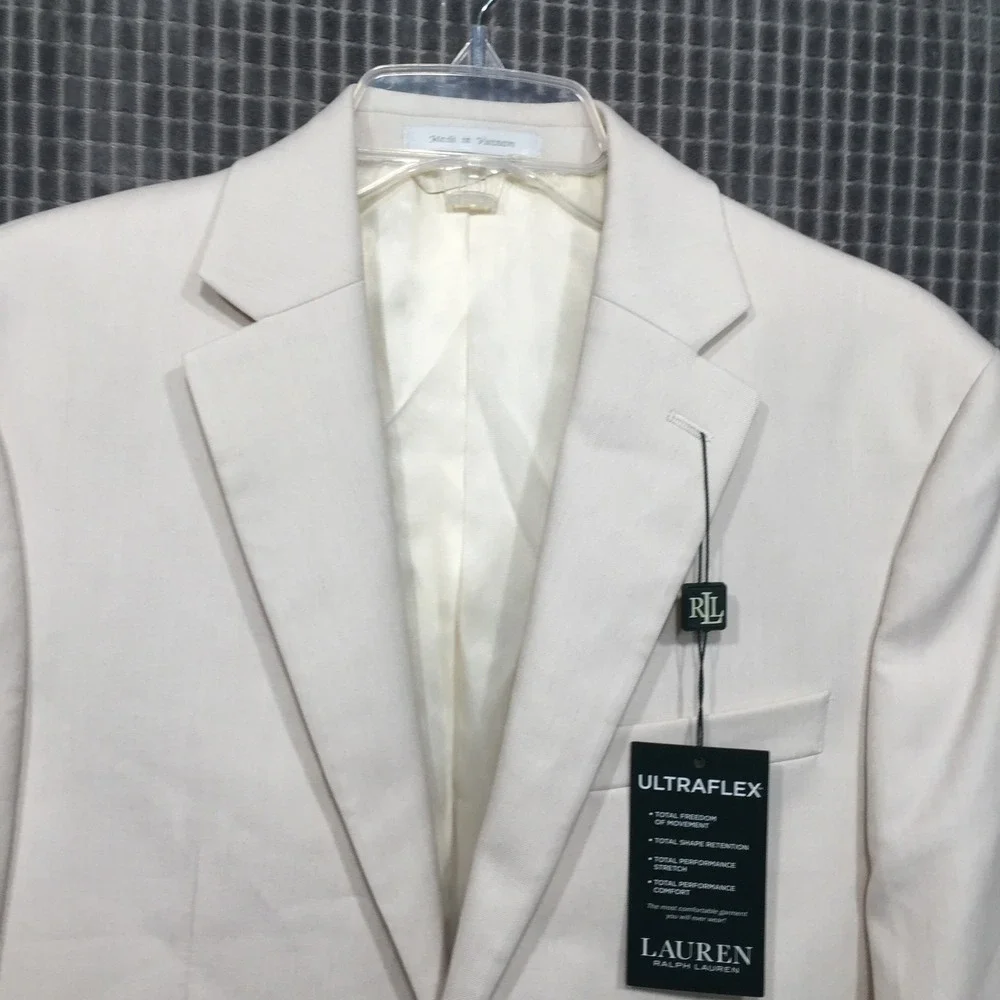 Lauren Ralph Lauren Mens Sport Coat Ultraflex Lexington 38REG Stone